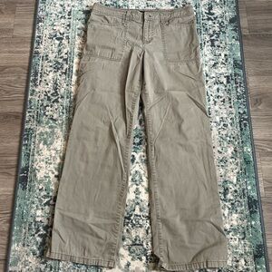 Green straight leg pants